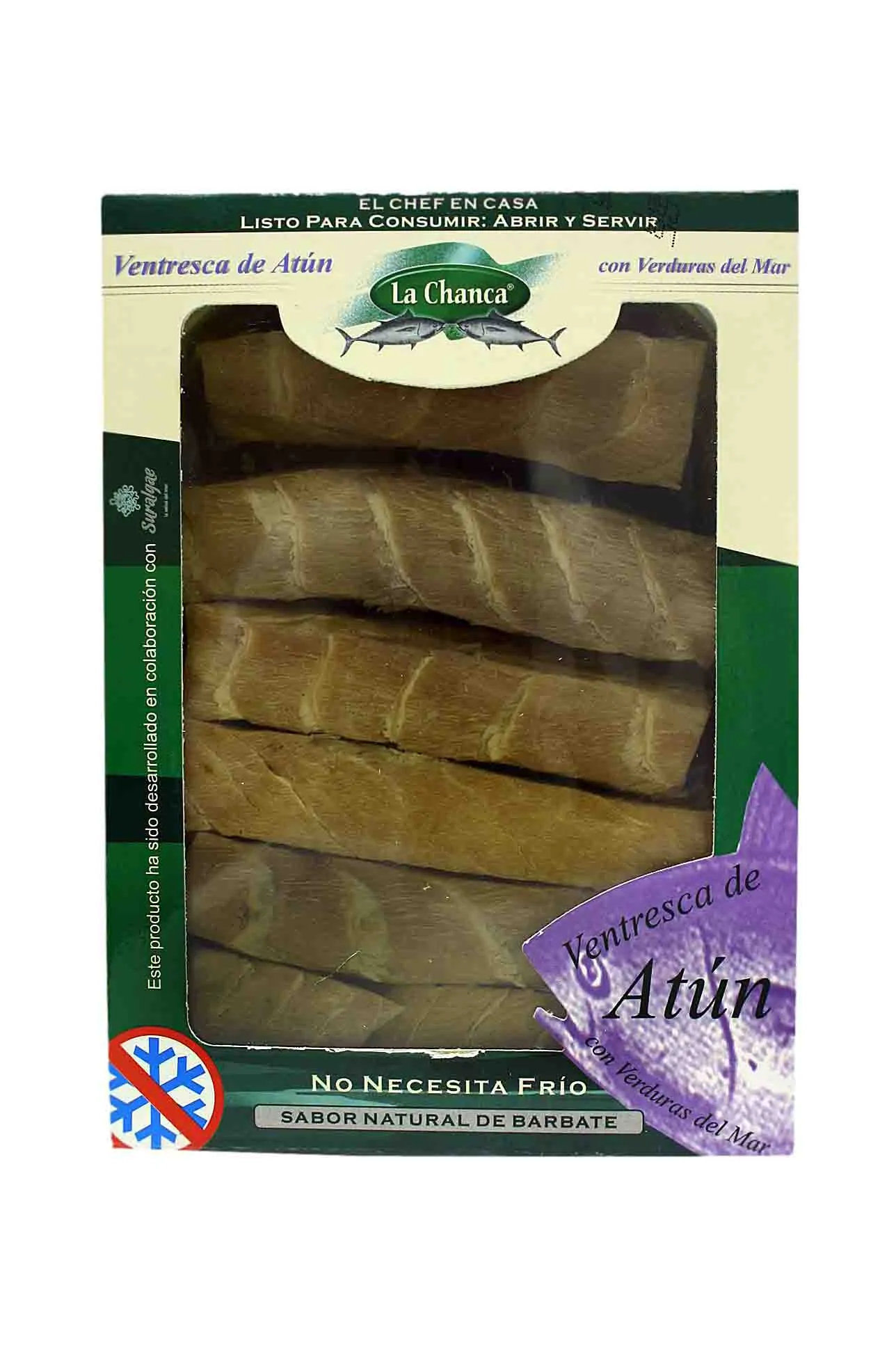 Ventresca atún con verduras de mar