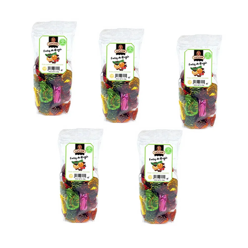 Frutas de Aragón con chocolate - bolsas 5x200 g