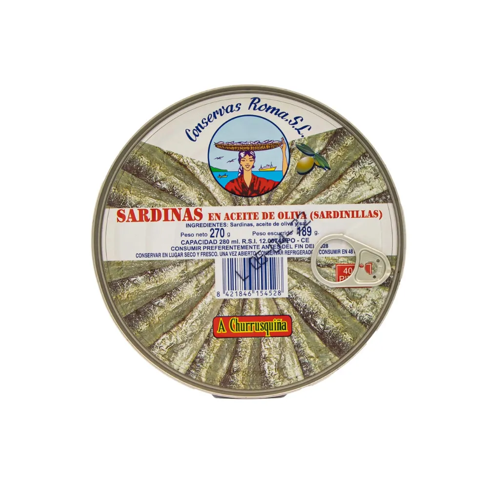 Sardinillas en Aceite de Oliva 40-45 piezas A Churrusquiña
