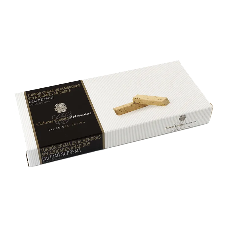 Estuche turrón crema de almendras sin azúcar artesana 200g