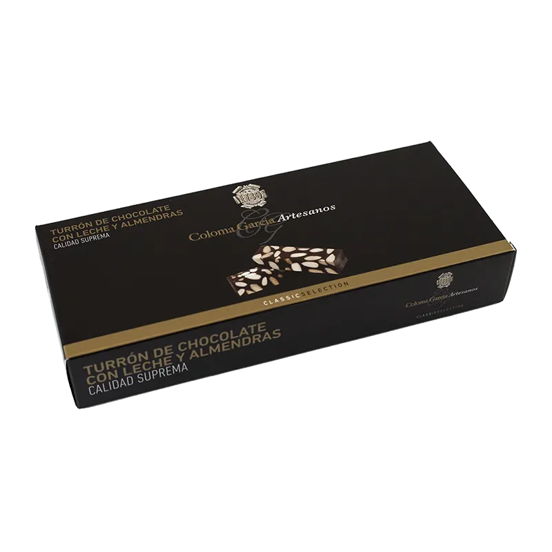 Estuche turrón chocolate y almendras artesano 'Classic' 200g