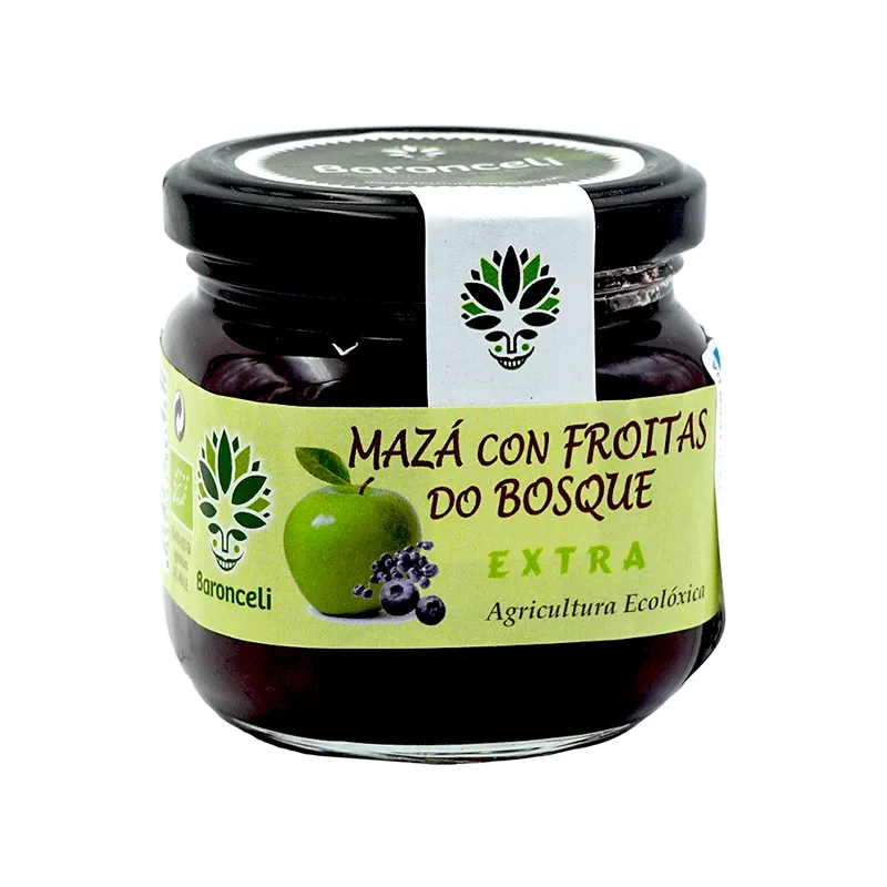 Mermelada de manzana con frutas del bosque ecológica 200g