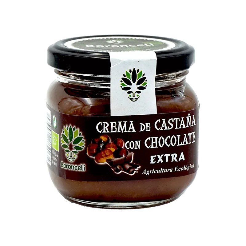 Frasco crema de castañas con chocolate ecológica 200g