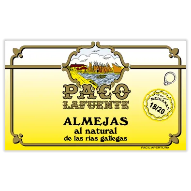 Almejas al natural de las Rías Gallegas 18/20 piezas