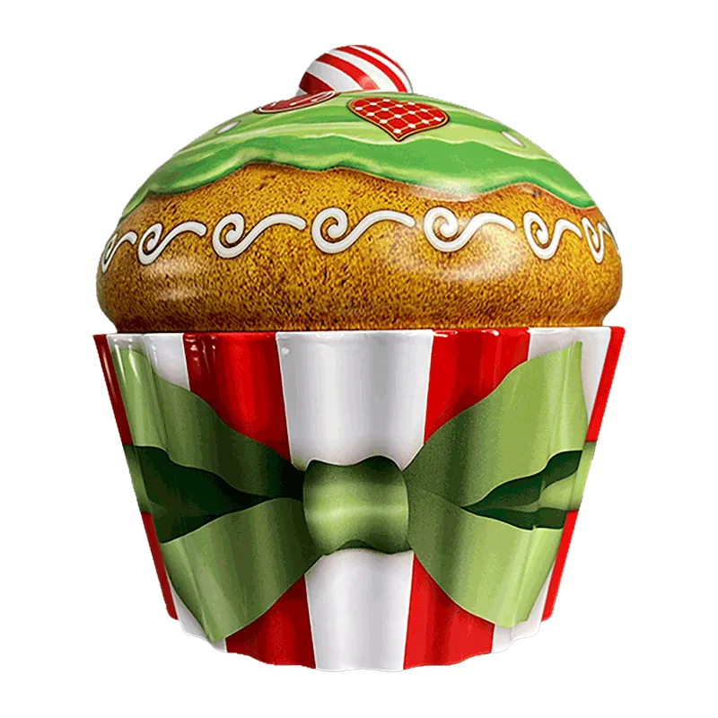 Lata bombones praliné leche 'Cupcake Navidad rayas' 150g