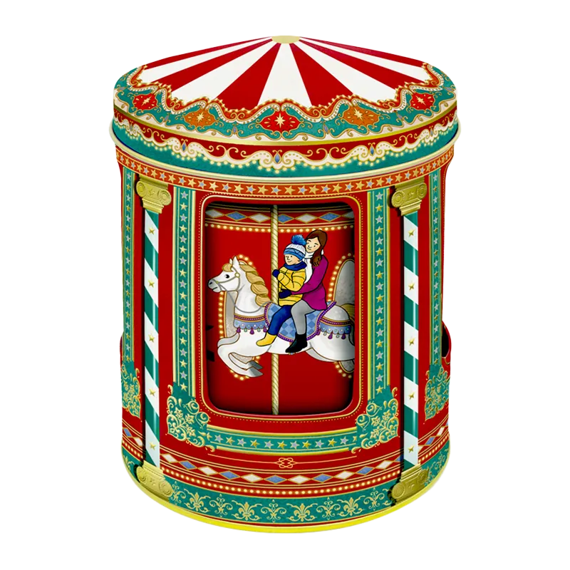 Lata musical bombones praliné leche 'Carrusel Winter Fun Fair' 150g