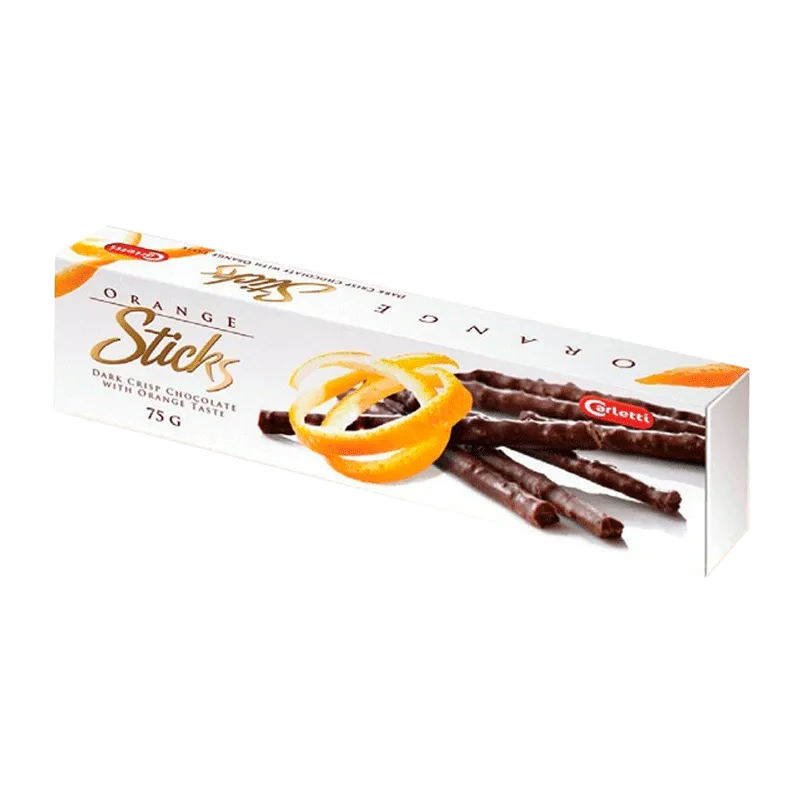 Caja bombones negro-naranja 'Sticks' 75g