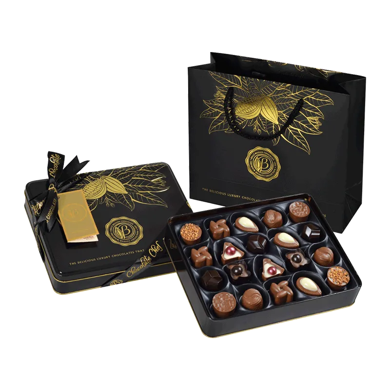 Lata bombones surtidos 'Tin Box Black' 250g