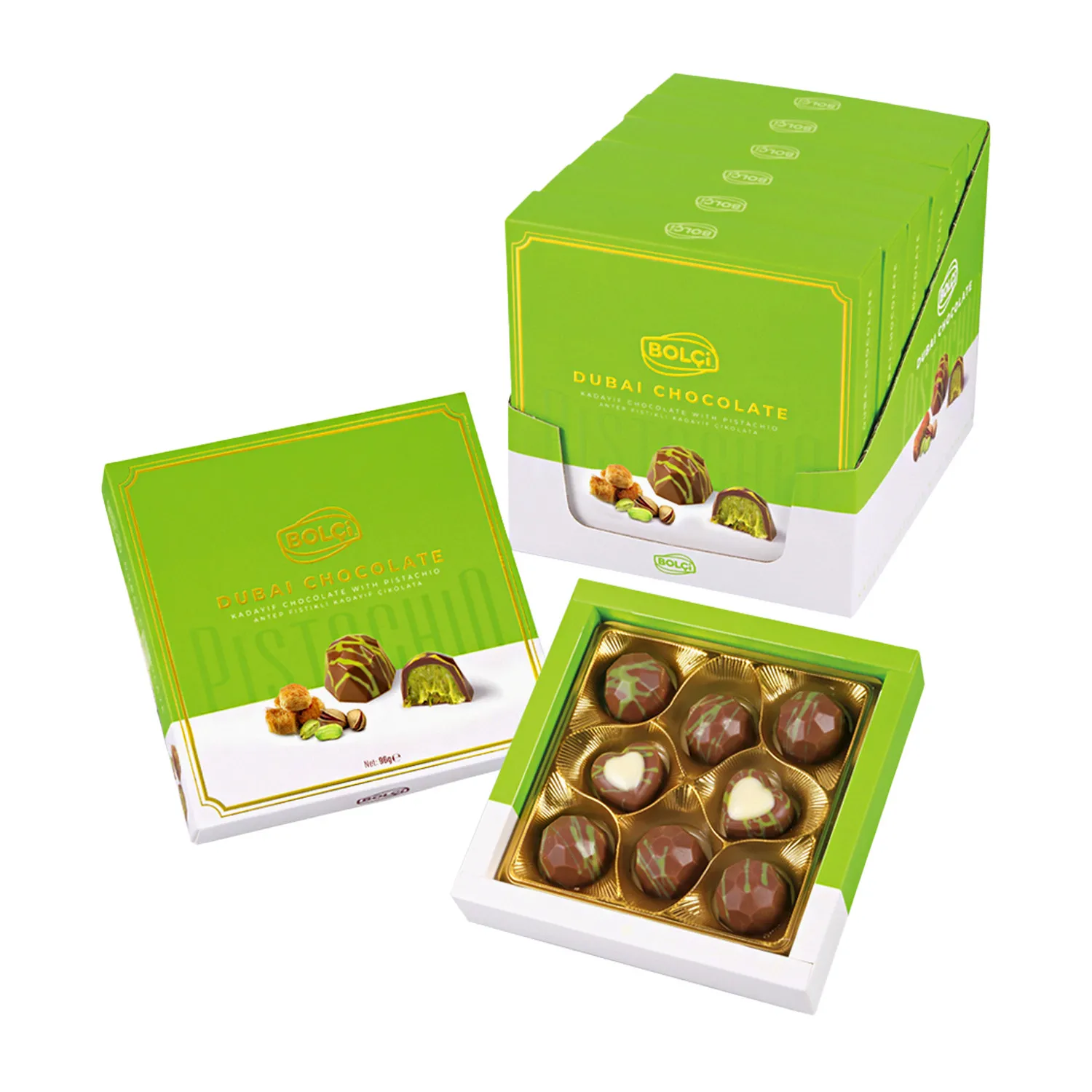 Caja bombones pistacho 'Dubai' 96g