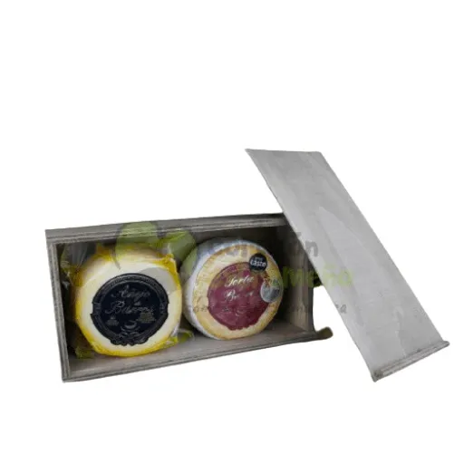 Cesta Regalo Navidad Lote Torta de Barros+ Añejo de Barros+Caja Madera de regalo