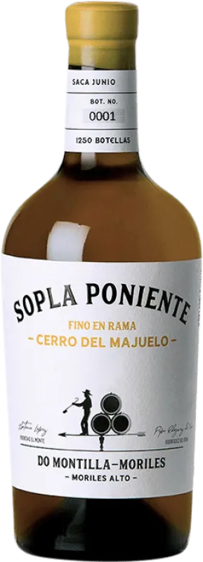 El Monte Sopla Poniente Cerro del Majuelo Pedro Ximénez Montilla-Moriles Fino en Rama Botella Medium 50 cl.