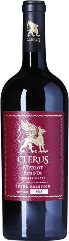 Cave de Cruzy. Clerus Merlot Vin de Pays d'Oc 75 cl.