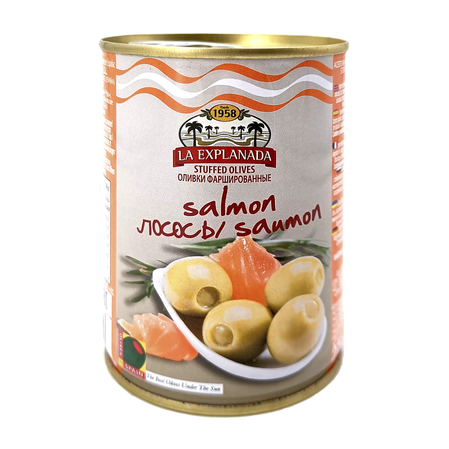 Aceitunas verdes rellenas de salmón 120g