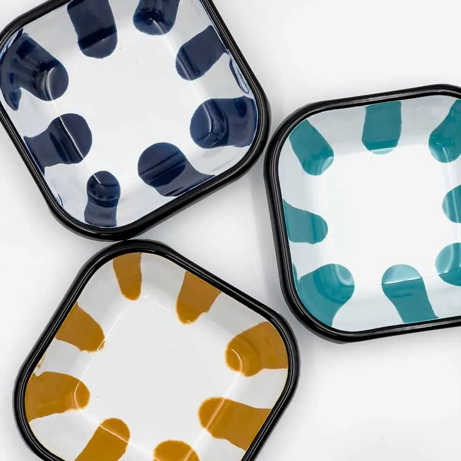 Bowl enamel cuadrado mostaza