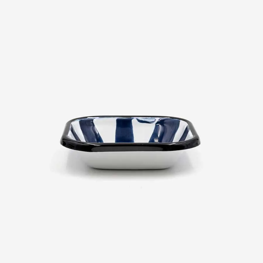 Bowl cuadrado azul enamel