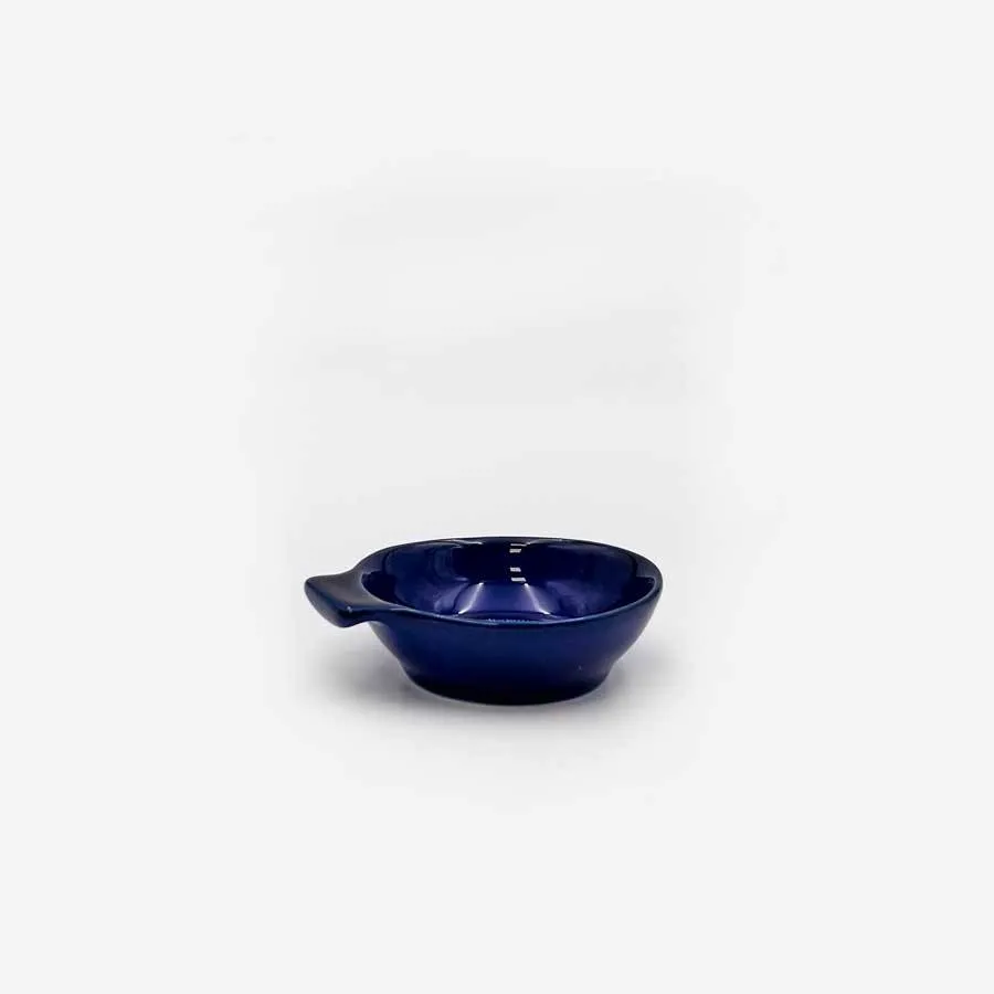 Plato aperitivo pequeño azul rayas blancas