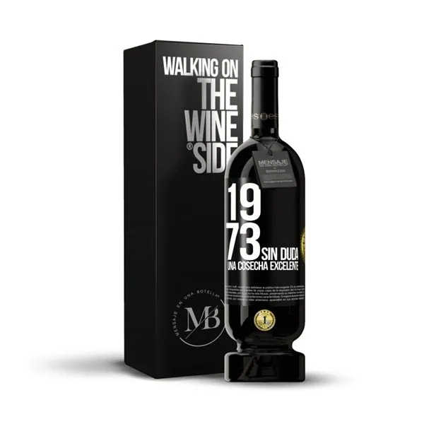 «1973. Sin duda, una cosecha excelente» Mensaje en una Botella. Vino Tinto Premium Reserva MBS Martín Berasategui System. Etiqueta Negra