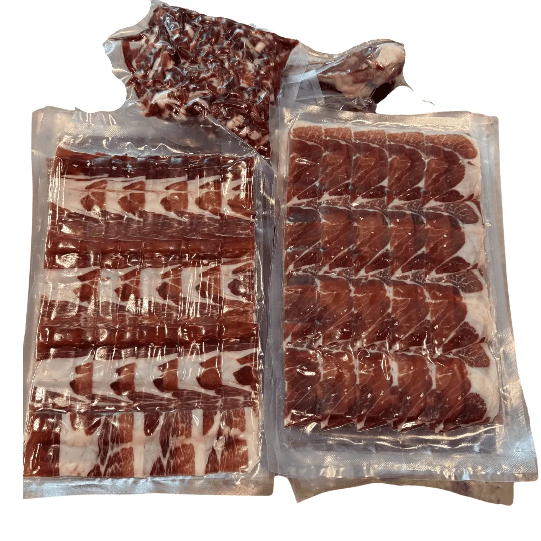 Jamón Gran Reserva Quejara S.C.A. Loncheado Envasado al Vacío con Taquitos y Hueso Aparte- 16 Bandejas