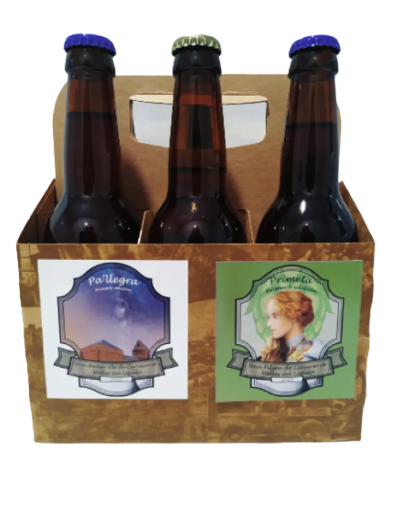 Cerveza Artesana Valles del Lúpulo, Pack Regalo. L 6 botellas de 33 cl