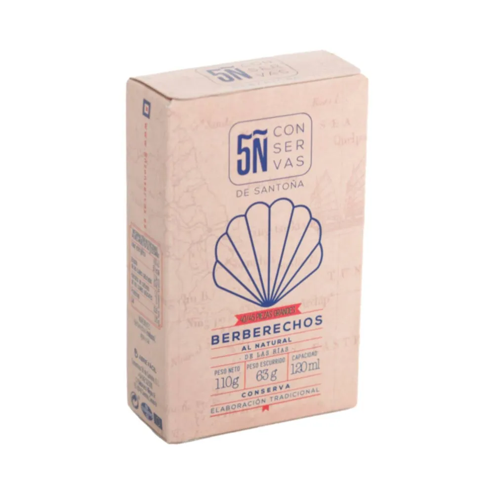 Pack de 10 latas de berberechos al natural 120 ml