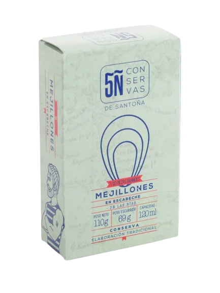 Pack de 10 latas de Mejillones en escabeche 120 ML