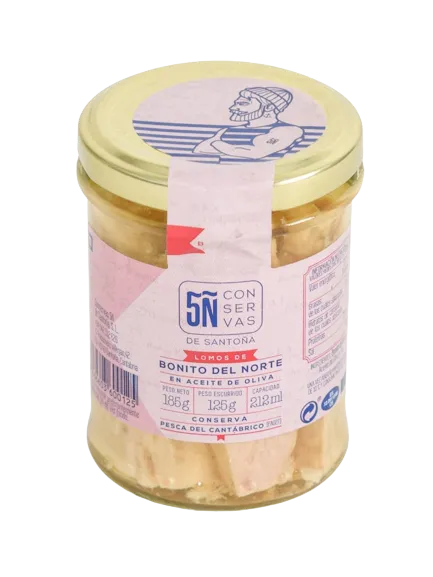 Pack de 12 tarros de Lomos de Bonito del Norte en aceite de oliva 212 ML