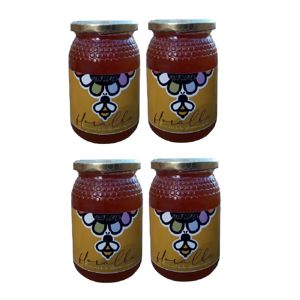 Pack de 4 botes de 1/2 kilo Miel de Milflores de la Alcarria