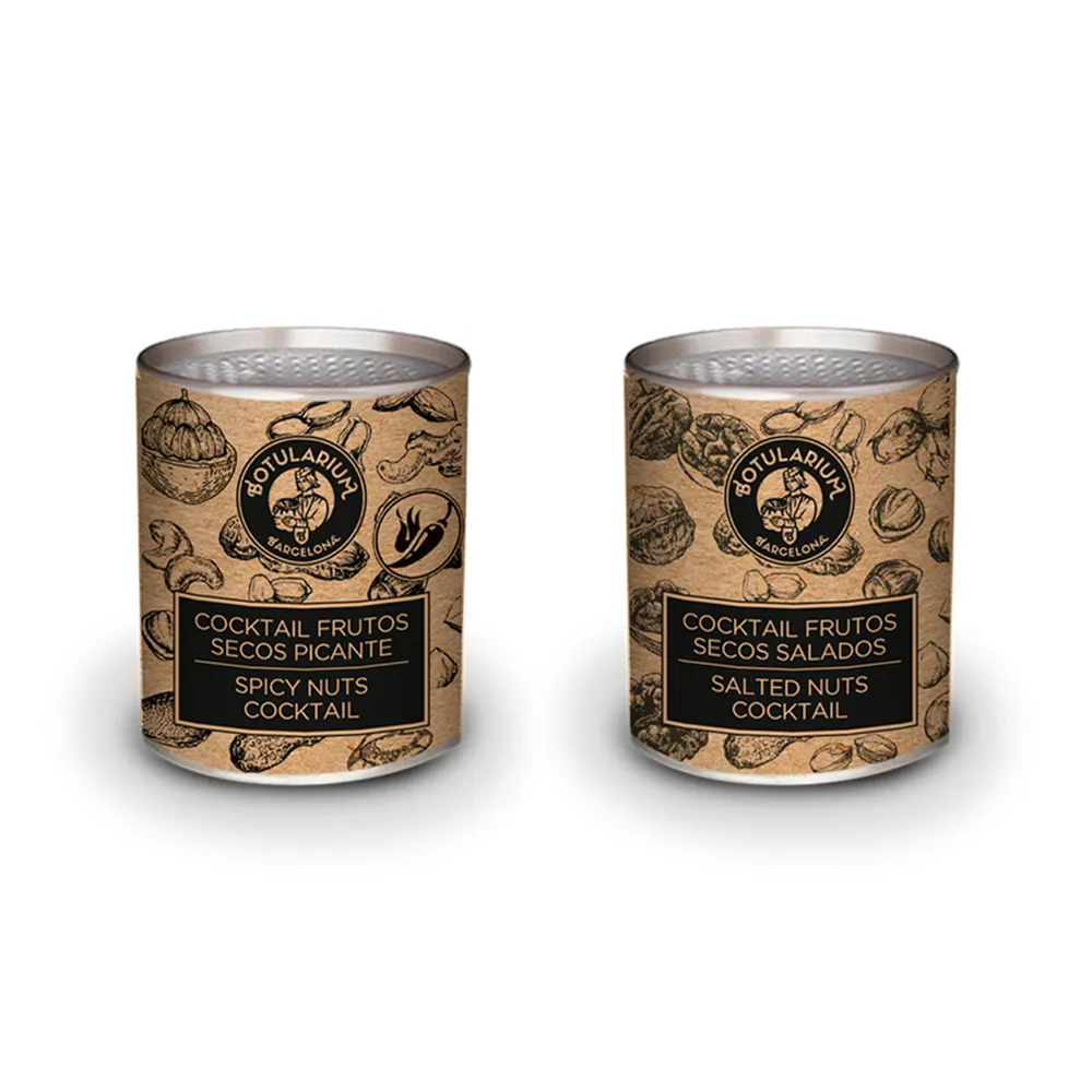Cocktail picante 50g y Cocktail salado 50g Botularium (Pack con 5 latitas minibar de cada)