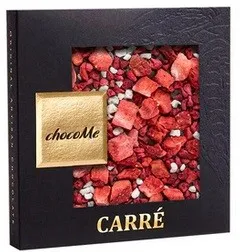 chocoMe - Chocolate Negro V66% con Cáscara de Limón, Fresa y Frambuesas 50 g