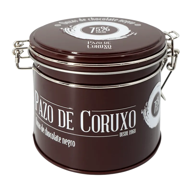 Lata onzas de chocolate 75% cacao 130g