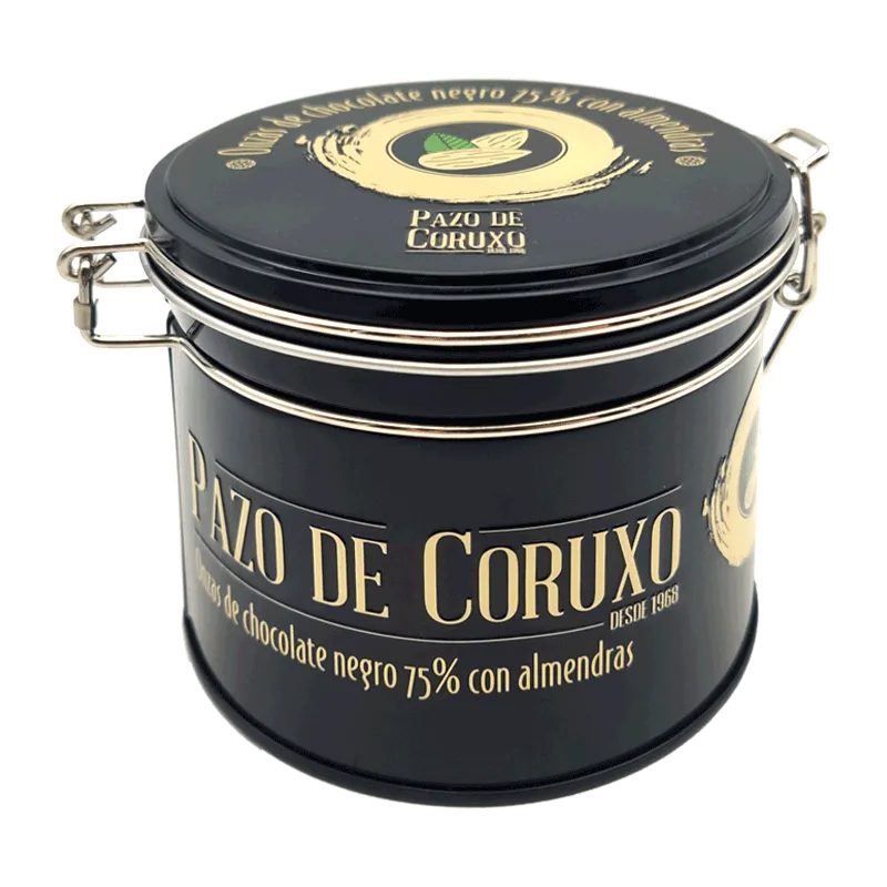Lata onzas de chocolate 75% cacao y almendra 130g