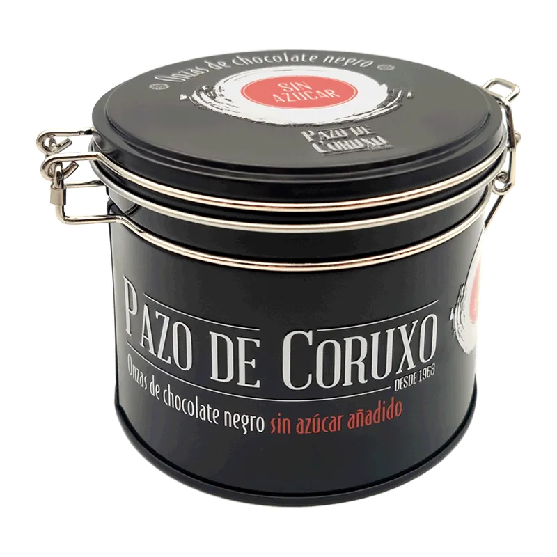 Lata onzas de chocolate negro sin azúcar 130g