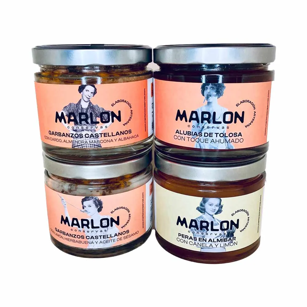 Pack 1 - SaborCollection - Garbanzos, Alubias y Peras - 4 unidades x 580 ml y 690 gr