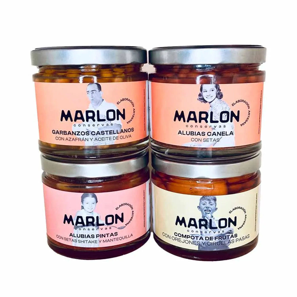Pack 2 - SaborCollection - Garbanzos, Alubias y Compota - 4 unidades x 580 ml y 690 gr