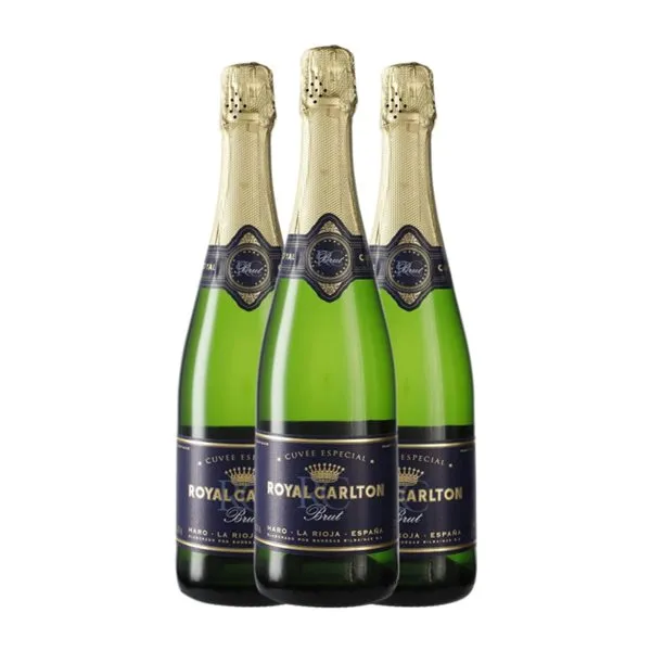 Bodegas Bilbaínas Carlton Viura Brut Cava Royal — Real 75 cl Espumoso Blanco (Caja de 3 unidades)