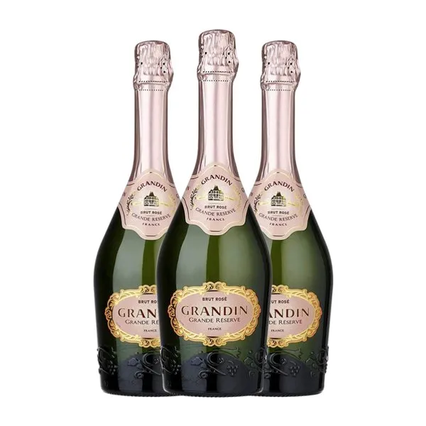 Henri Grandin Brut Francia Rosé — Rosado Gran Reserva 75 cl Espumoso Rosado (Caja de 3 unidades)