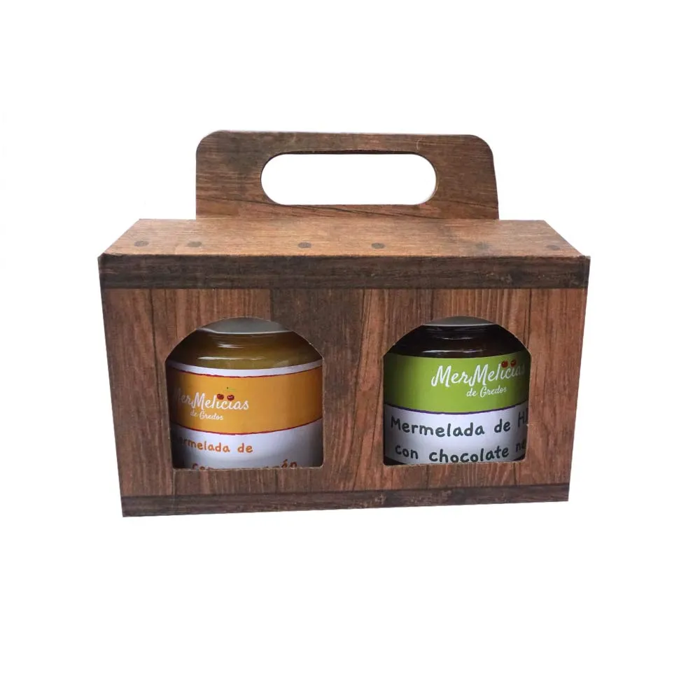 Mermelada artesanal, cajas de 2 tarros de 250g cada uno