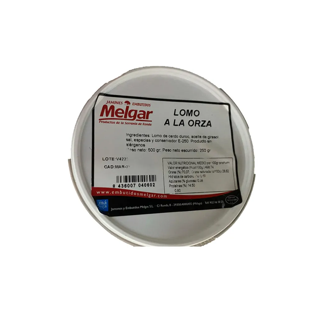Lomo de Orza Selecto. Tarrina 500 g