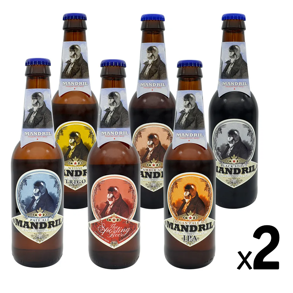 Cerveza Artesana Mandril Variada: 2 unidades de 6 cervezas distintas - 12x0,33cl