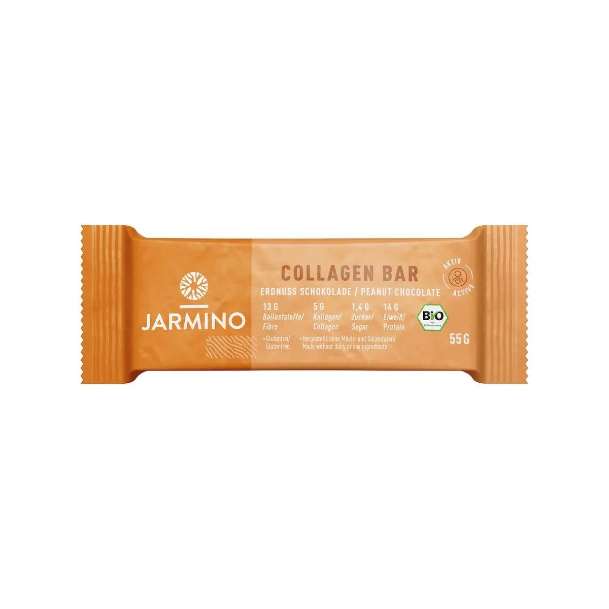 Jarmino - Barre Collagène choco-cacahuète BIO 55 g