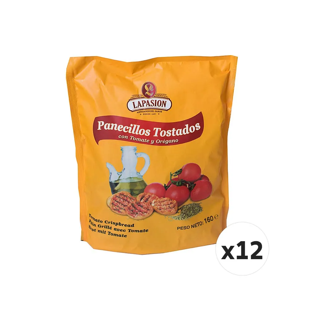 Panecillos tostados con tomate y orégano - 12 x 160 g