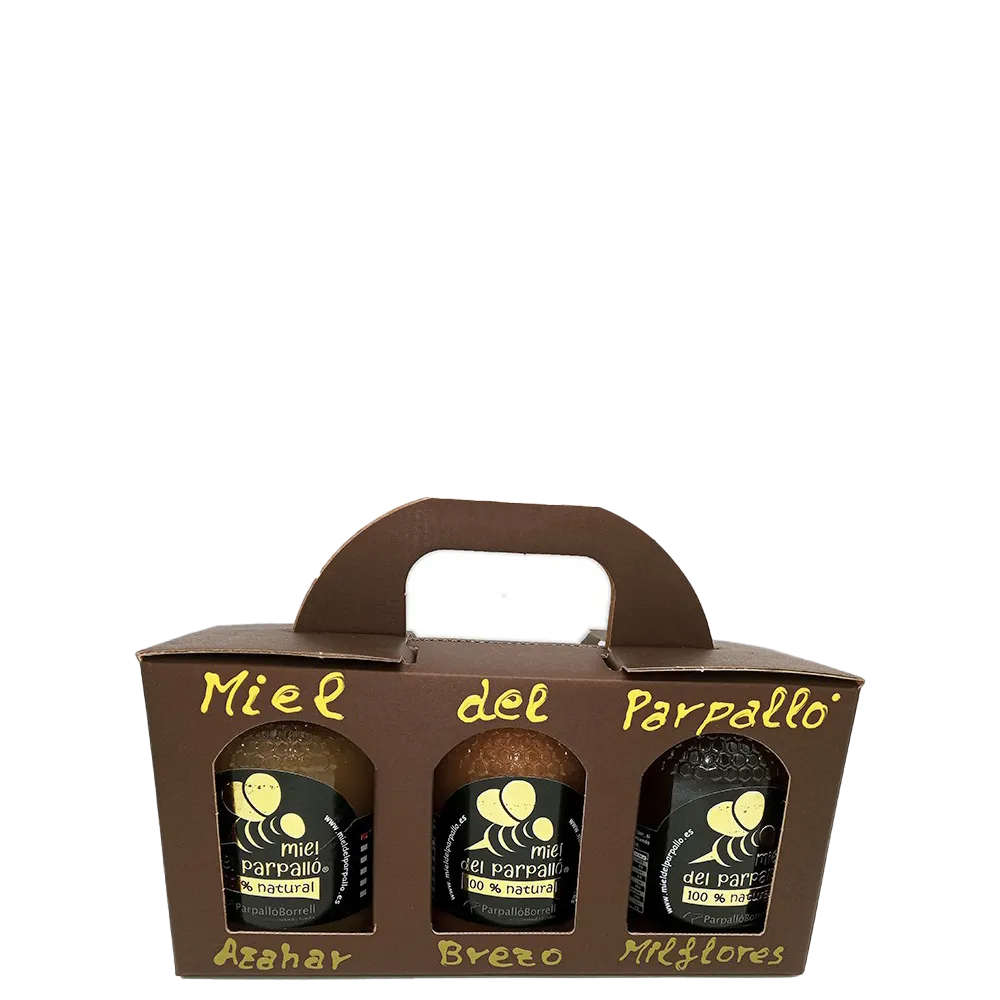 Pack regalo de 3 tarros de Miel cruda 100% natural