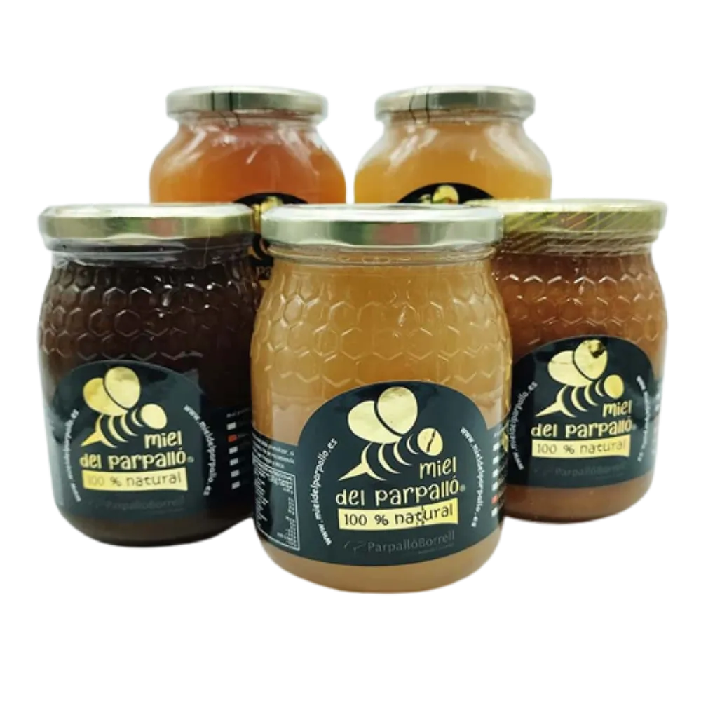 Lote degustación de 5 tarros de 1 kg de las distintas variedades de Miel cruda 100% natural
