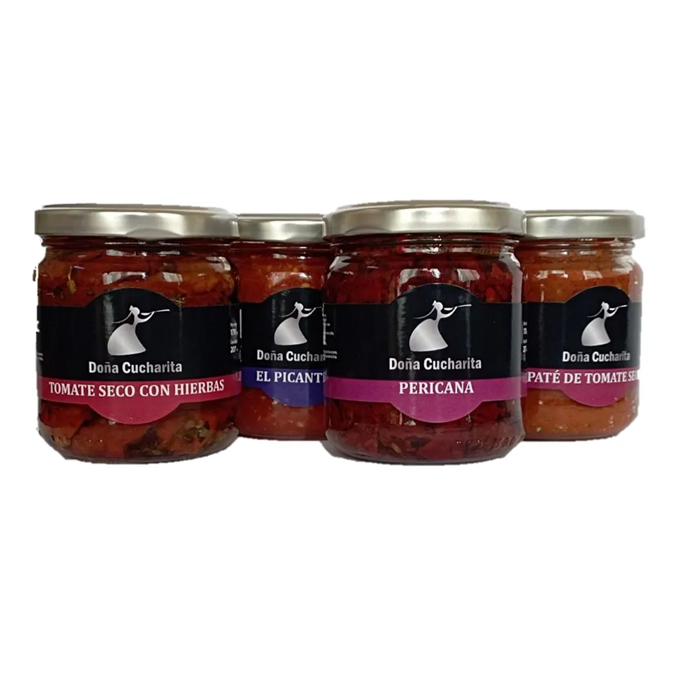 Pack surtido compuesto de 4 tarros de conservas elaborado artesanamente