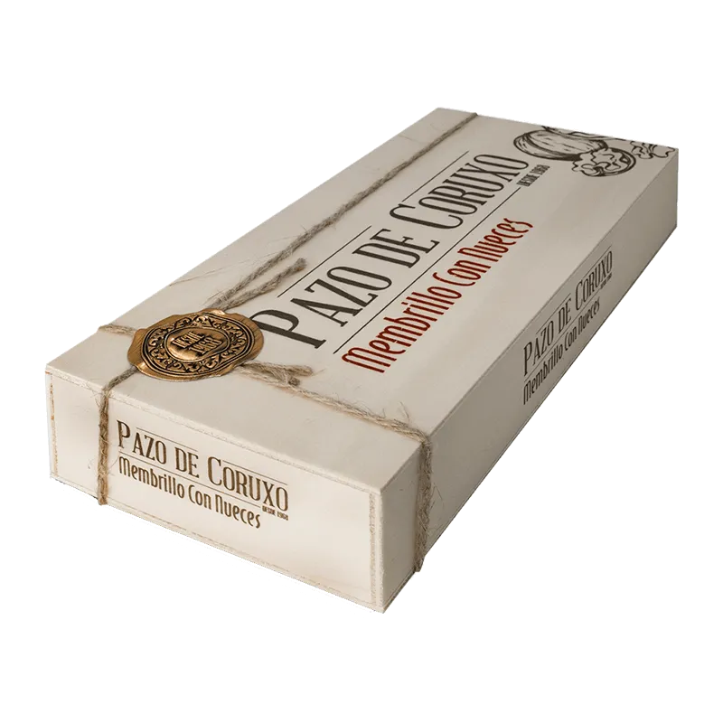 Caja madera carne de membrillo artesano con nueces 600g