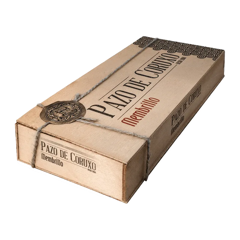 Caja madera carne de membrillo artesano 600g