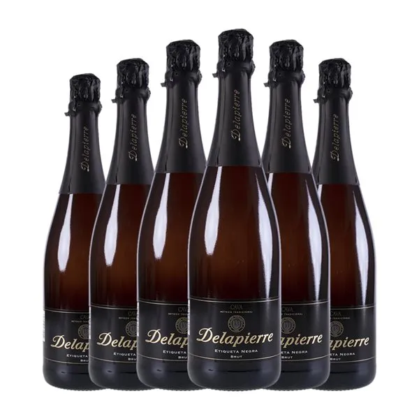 Codorníu Delapierre Brut Cava Black — Edición Negra Joven 75 cl Espumoso Blanco (Caja de 6 unidades)
