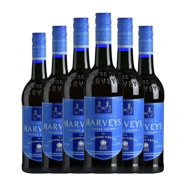 Harvey's Bristol Jerez-Xérès-Sherry Cream — Crema 75 cl Vino Generoso Fortificado (Caja de 6 unidades)