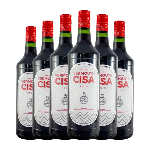 Vermut Cisa Rojo Tinto 1 L (Caja de 6 unidades)