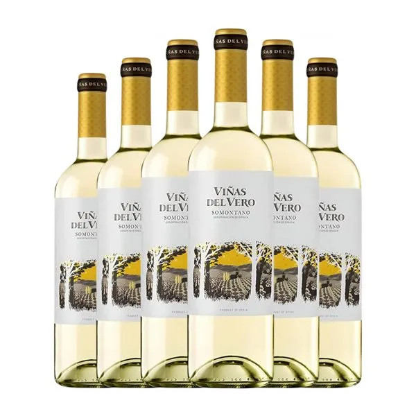 Viñas del Vero Macabeo Chardonnay Somontano Joven 75 cl Vino Blanco (Caja de 6 unidades)
